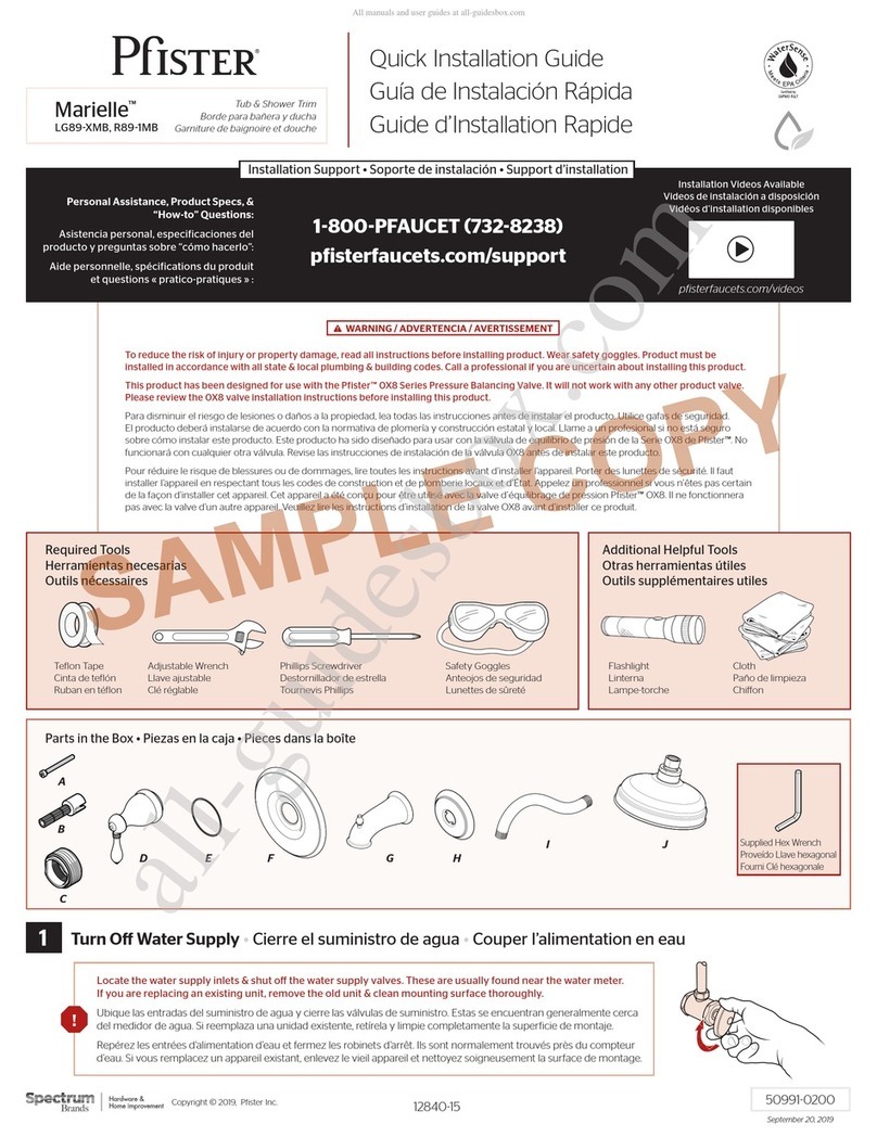 Spectrum Pfister Marielle LG89-XMB User manual