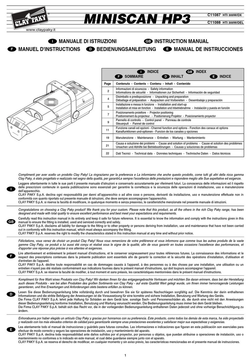 Claypaky MINISCAN HP3 instruction manual