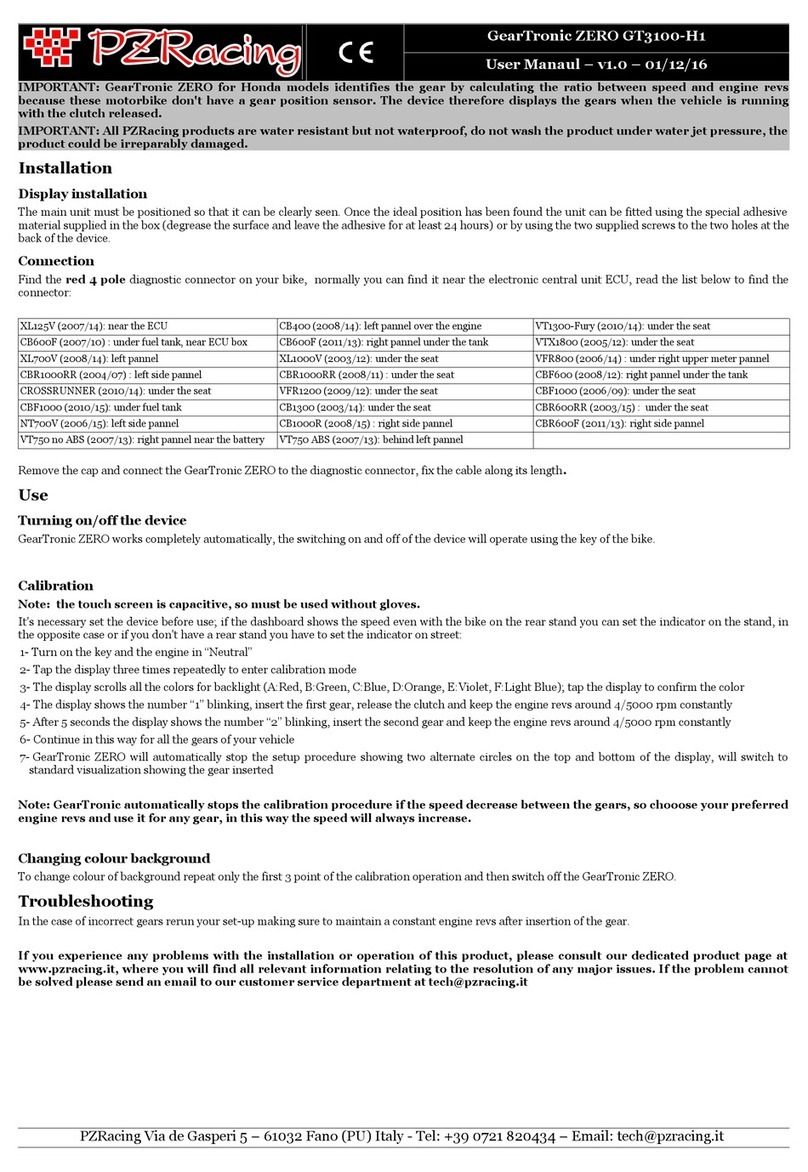 PZRacing GearTronic ZERO GT3100-H1 user manual