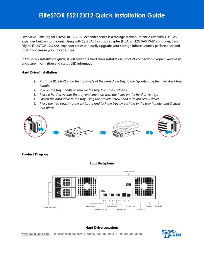 Sans Digital EliteSTOR ES212X12 Quick installation guide Sans Digital EliteSTOR ES212X12 Quick installation guide