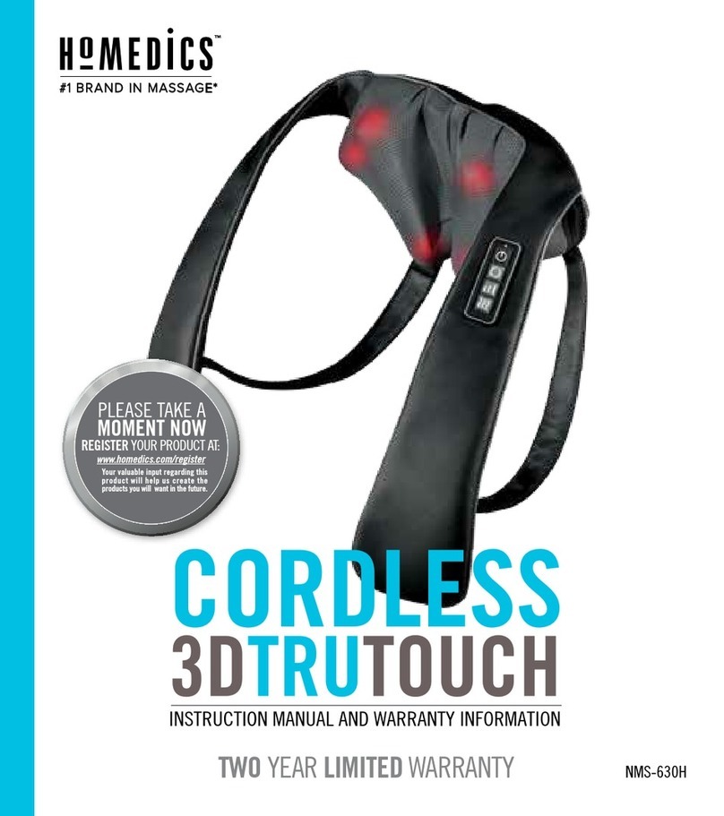 HoMedics CORDLESS 3D TRUTOUCH Instruction manual and  warranty information