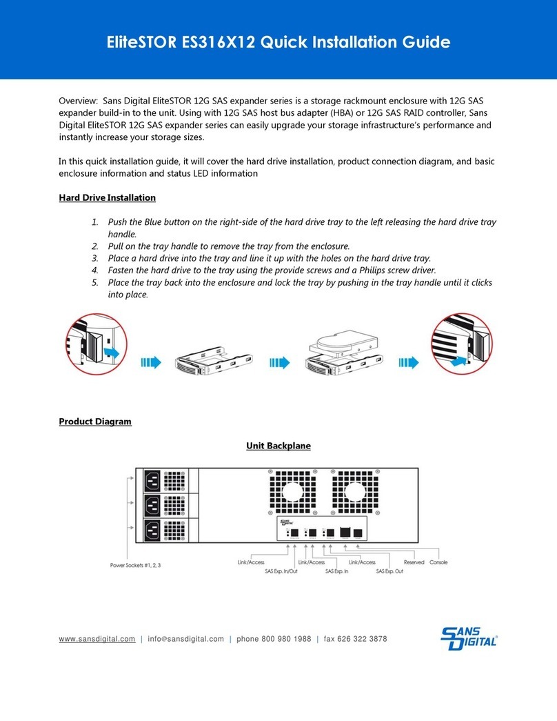 Sans Digital EliteSTOR ES316X12 Quick installation guide