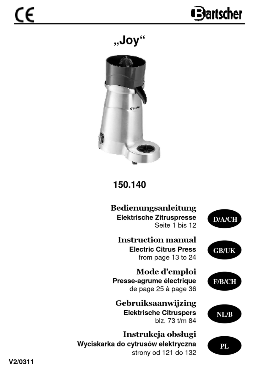 Bartscher 150140 instruction manual