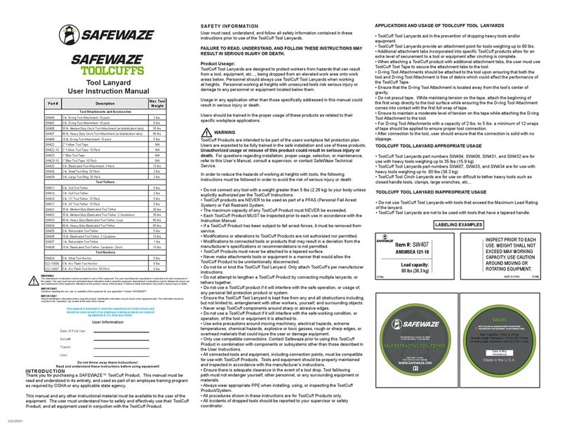 SafeWaze SW400 User instruction manual