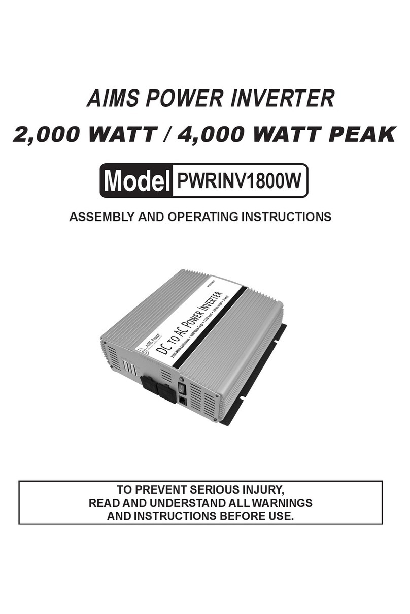 AIMS PWRINV1800W Assembly and operating instructions
