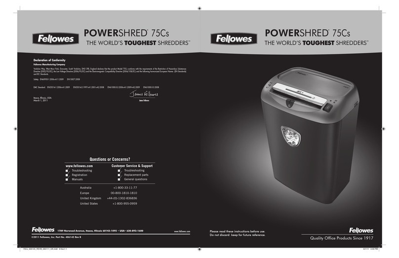 Fellowes POWERSHRED 75Cs manual