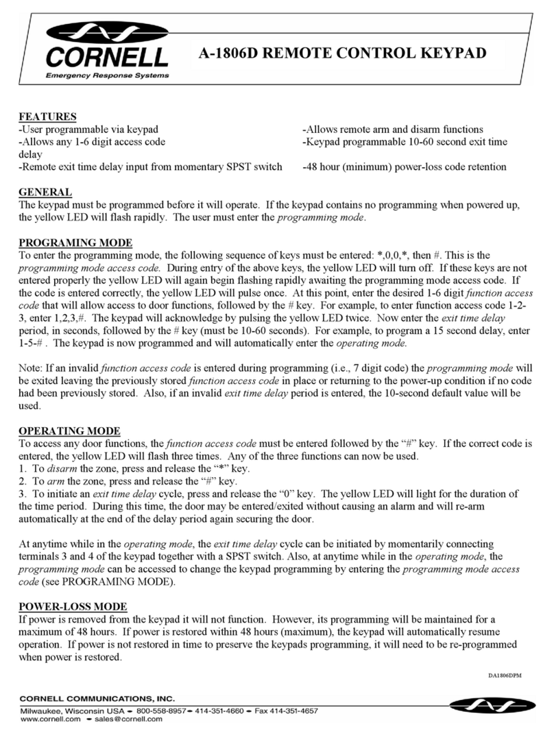 Cornell A-1806D quick start guide