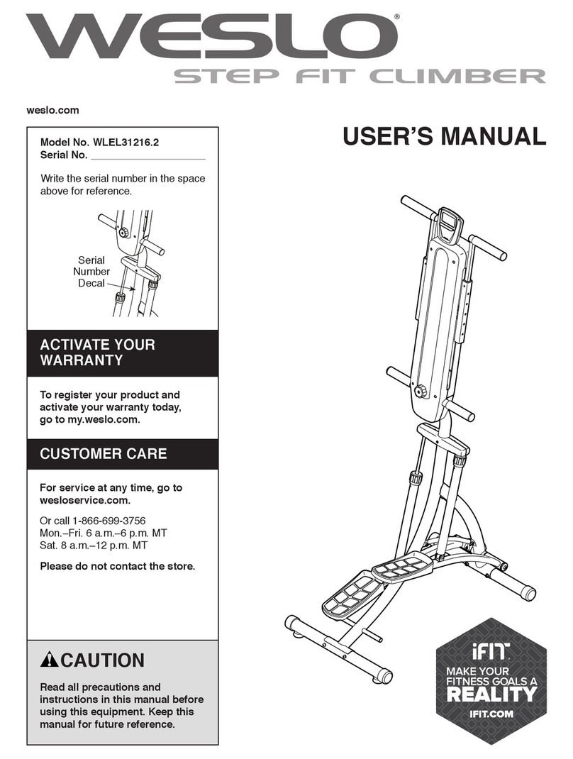 Weslo WLEL31216.2 user manual
