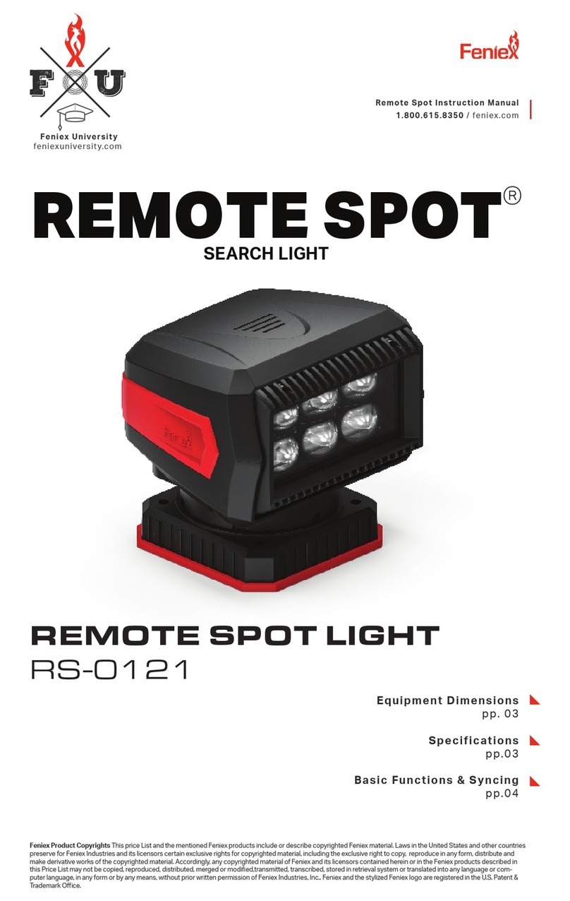 Feniex Remote Spot RS-0121 quick start guide