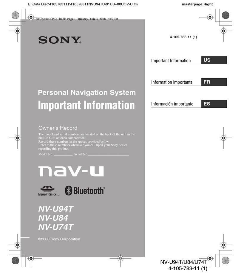 Sony NAV-U NV-U84 User manual