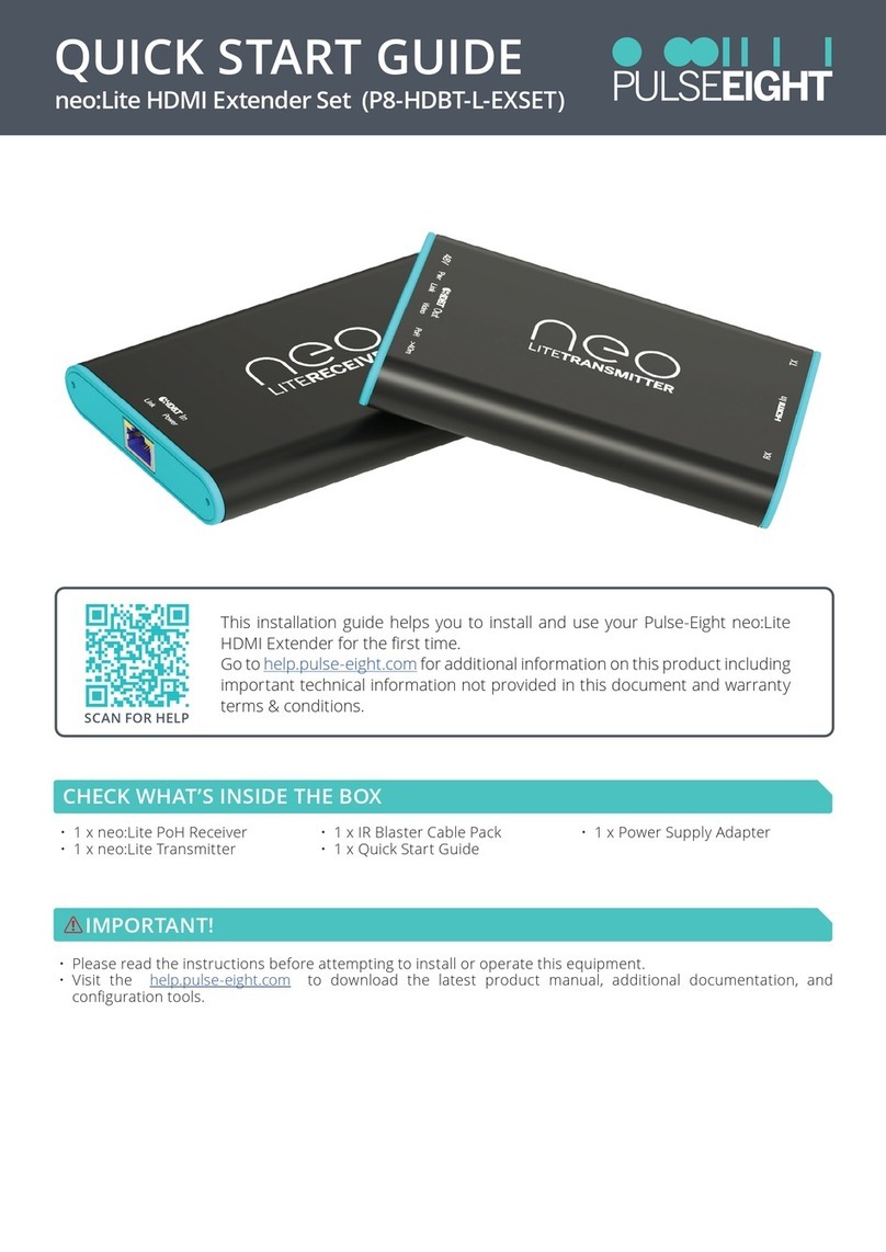 PULSEEIGHT P8-HDBT-L-EXSET User manual