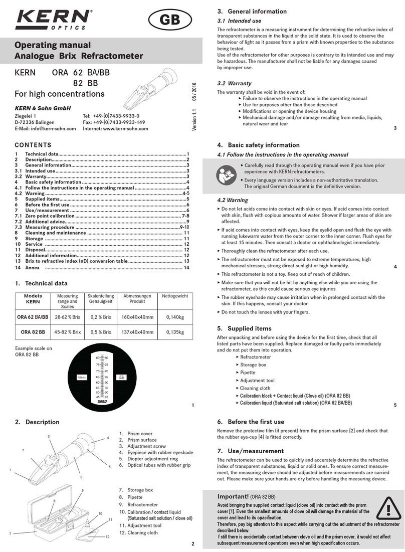 KERN ORA 62 BA User manual KERN ORA 62 BA User manual