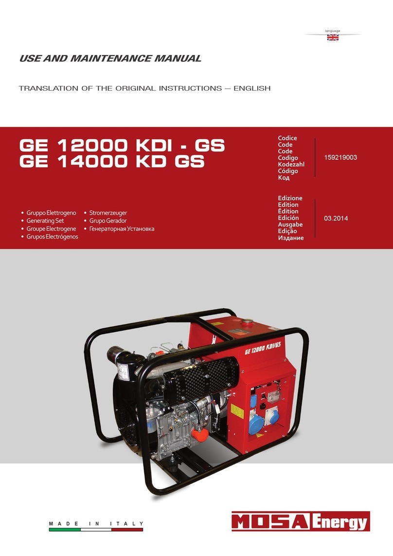Mosa GE 12000 KDI GS Use and maintenance manual Mosa GE 12000 KDI GS Use and maintenance manual