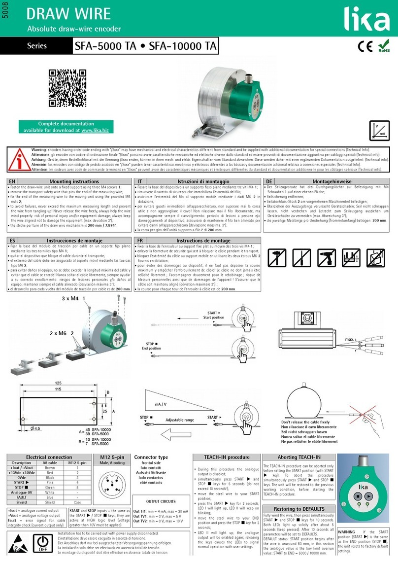 Lika DRAW WIRE SFA-5000 Series User manual