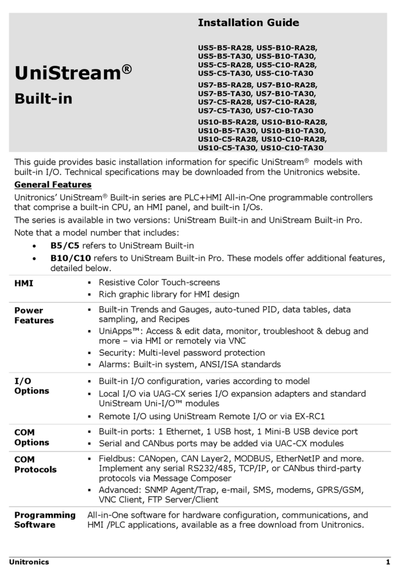 Unitronics UniStream Built-in Series User manual Unitronics UniStream Built-in Series User manual