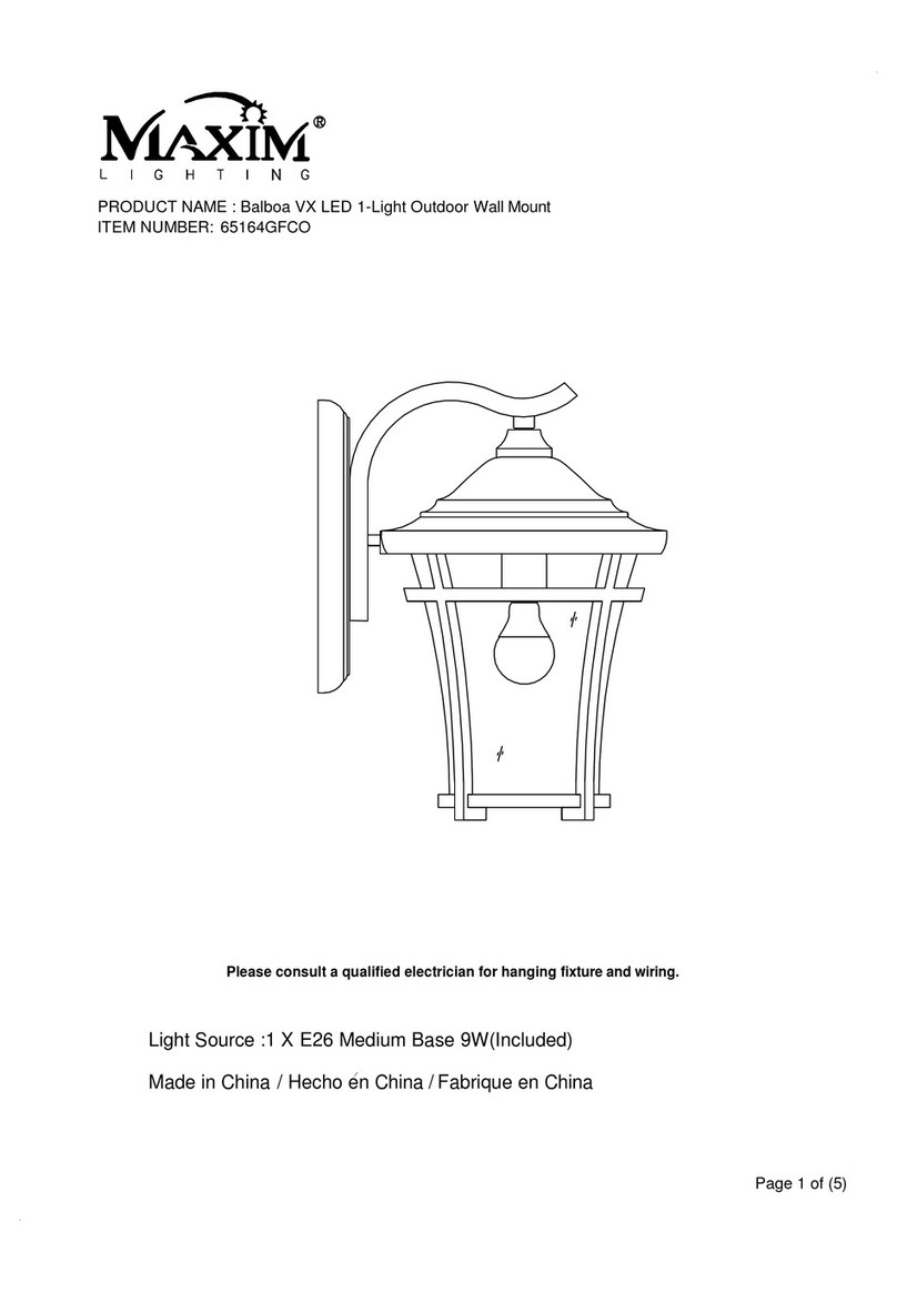 Maxim Lighting Balboa VX 65164GFCO installation instructions Maxim Lighting Balboa VX 65164GFCO installation instructions