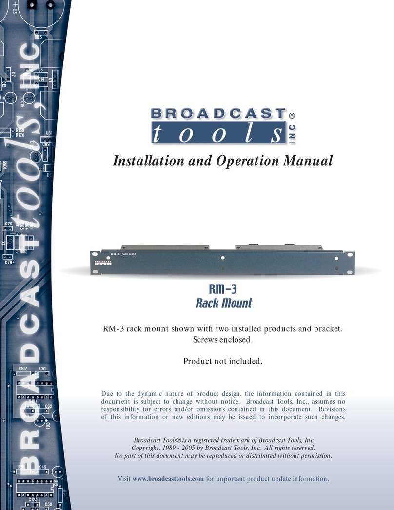 Broadcast Tools RM-3 Installation and operation manual Broadcast Tools RM-3 Installation and operation manual