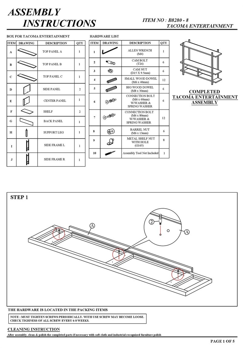 Crown Mark TACOMA ENTERTAINMENT B8280-8 User manual Crown Mark TACOMA ENTERTAINMENT B8280-8 User manual