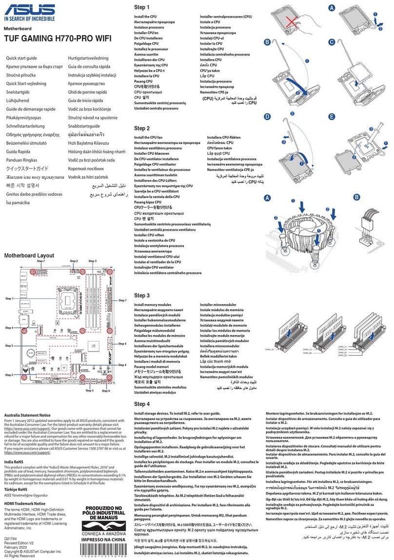 Asus TUF GAMING H770-PRO WIFI User manual