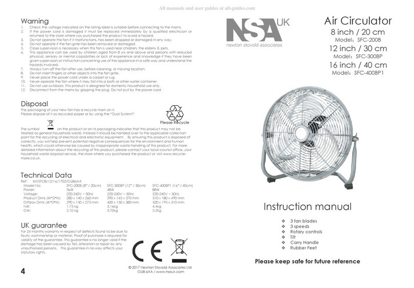 NSA SFC-200B User manual