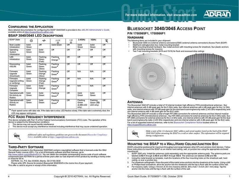 ADTRAN BLUESOCKET 3045 User manual