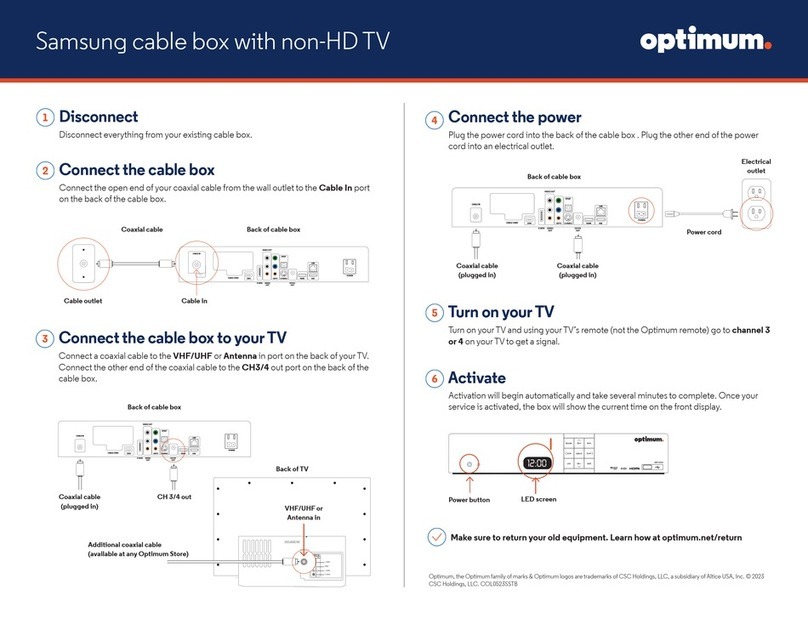 Optimum CS-16365 quick start guide Optimum CS-16365 quick start guide