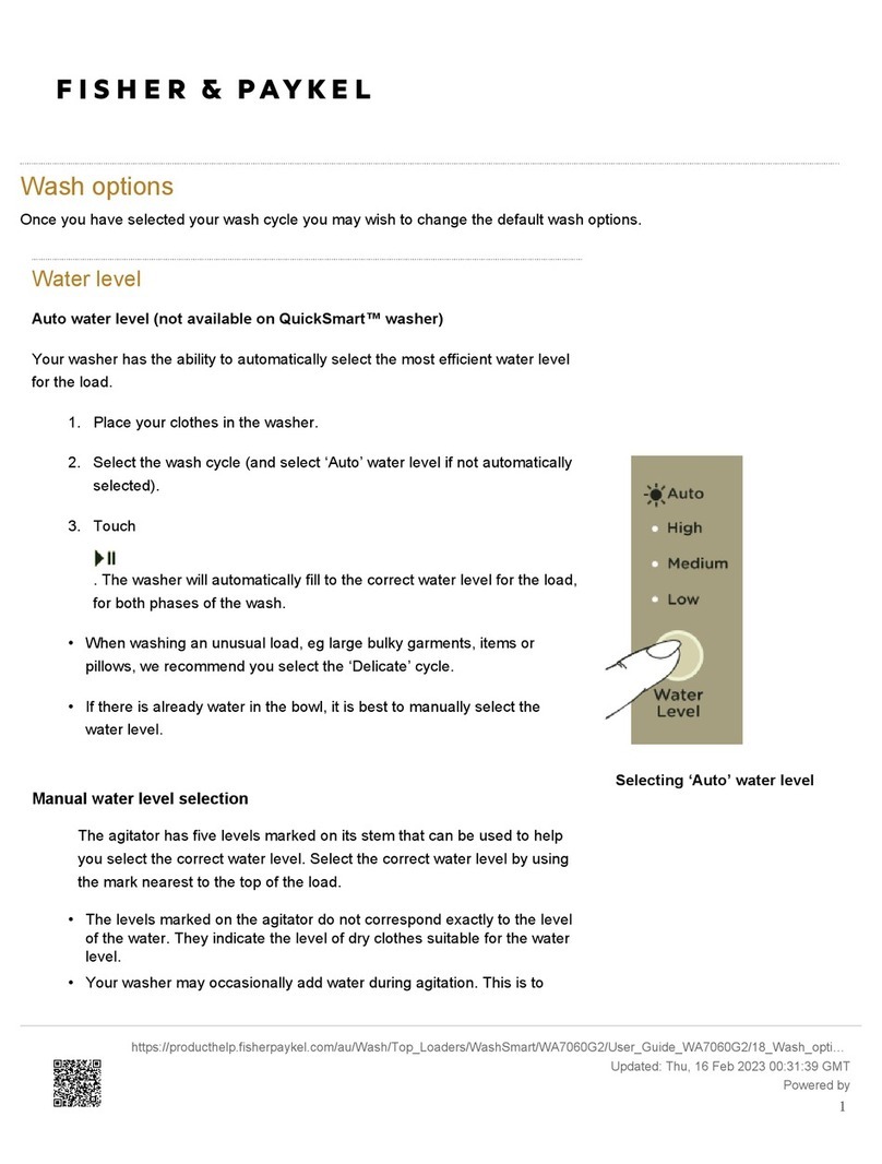 Fisher & Paykel WashSmart Eco User manual Fisher & Paykel WashSmart Eco User manual