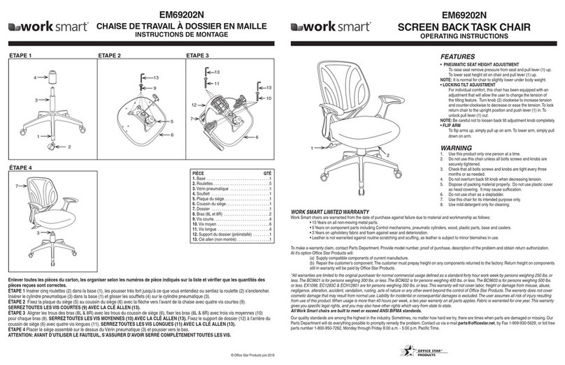 Office Star Products Work Smart EM69202N operating instructions