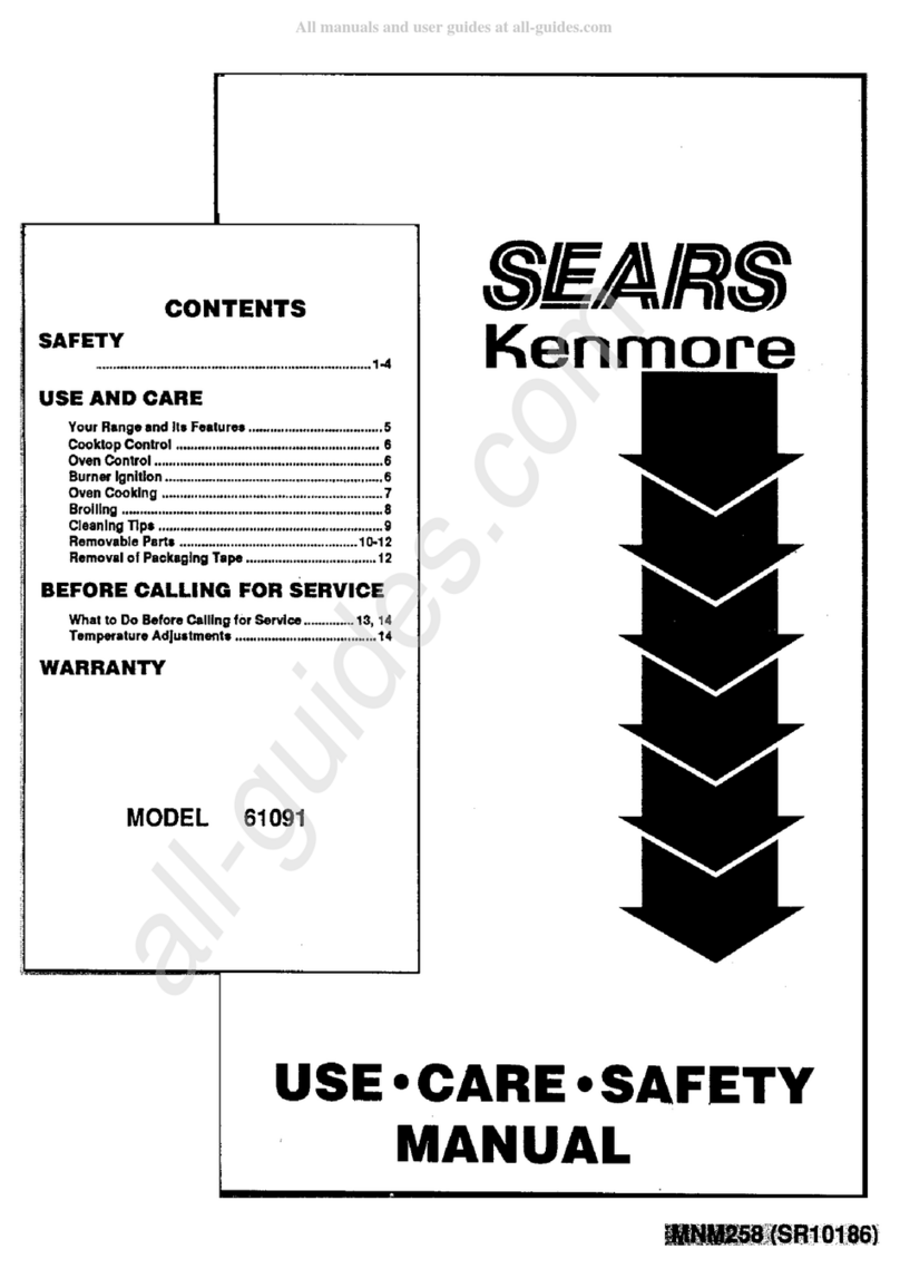 Sears Kenmore 61091 Use, care, safety manual