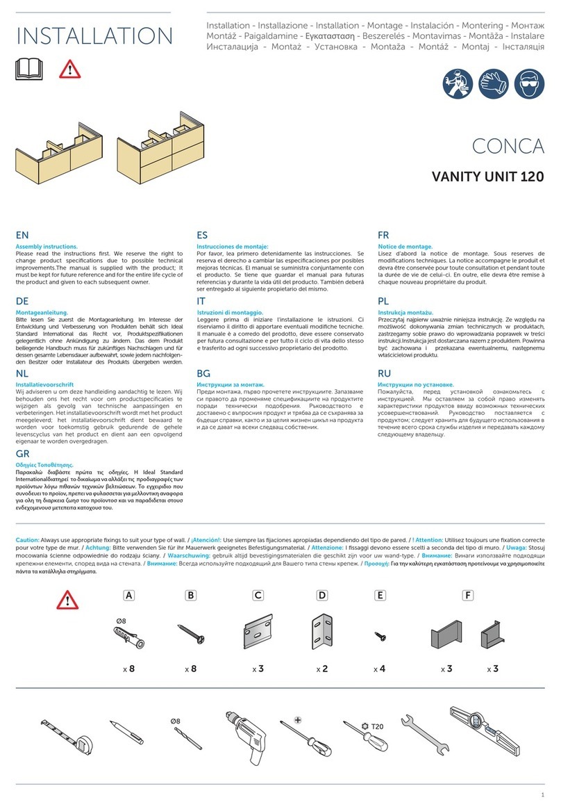 Ideal-Standard CONCA T5517Y1 Assembly instructions Ideal-Standard CONCA T5517Y1 Assembly instructions