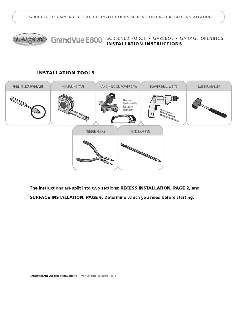 LARSON GrandVue E800 installation instructions