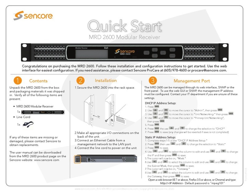 Sencore MRD 2600 quick start