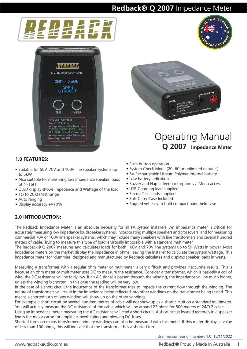 Redback Q 2007 operating manual