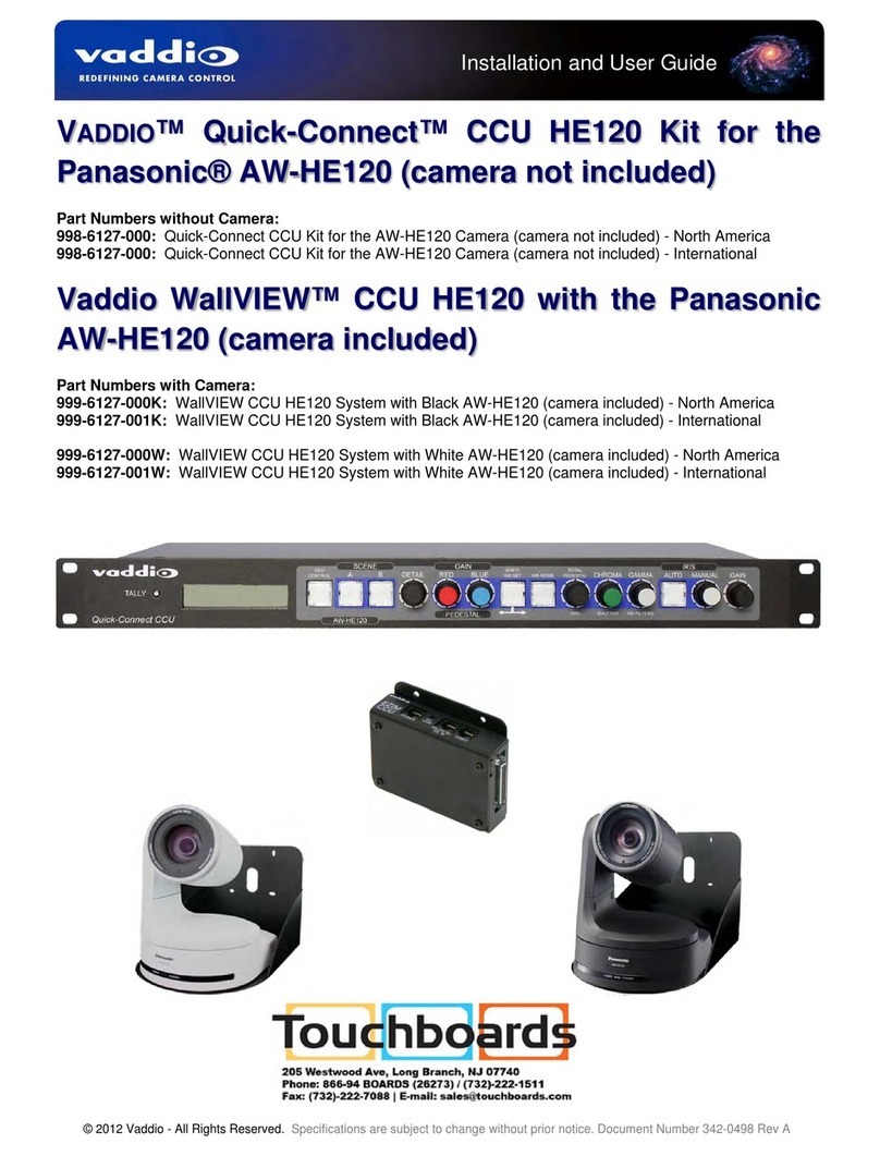 VADDIO Quick-Connect CCU HE120 Installation and user guide