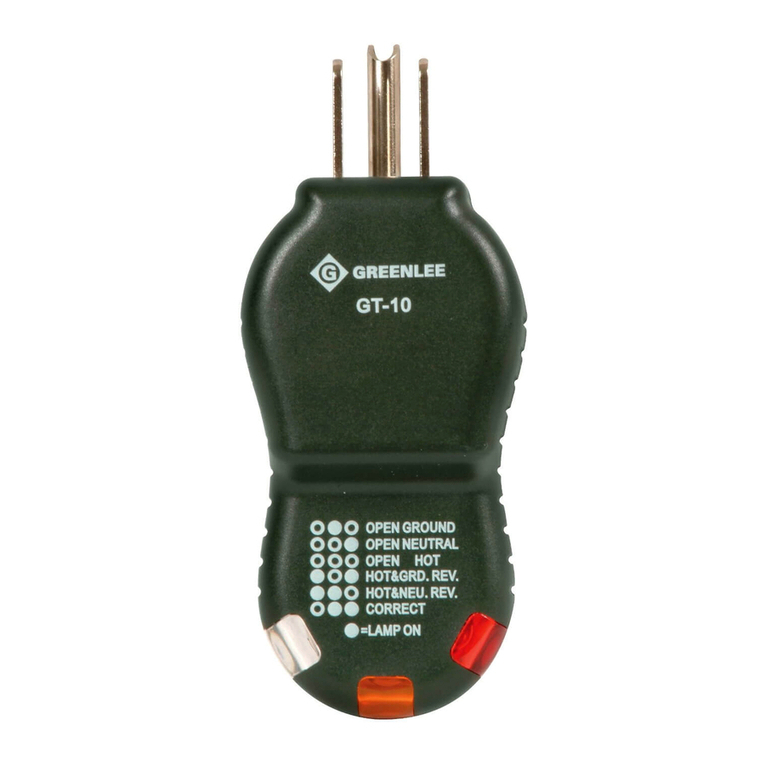 Greenlee GT-10 User manual