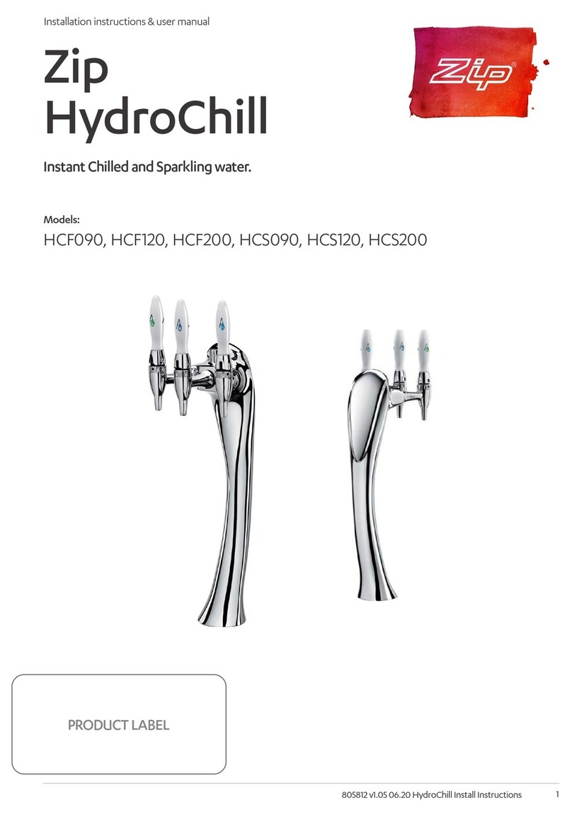 Zip HydroChill HCF090 Installation instructions & user manual