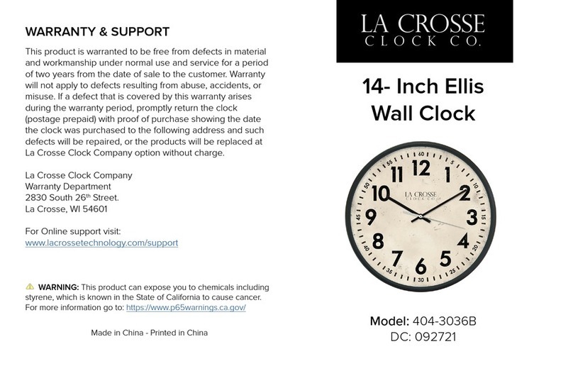 LA CROSSE CLOCK Ellis User manual