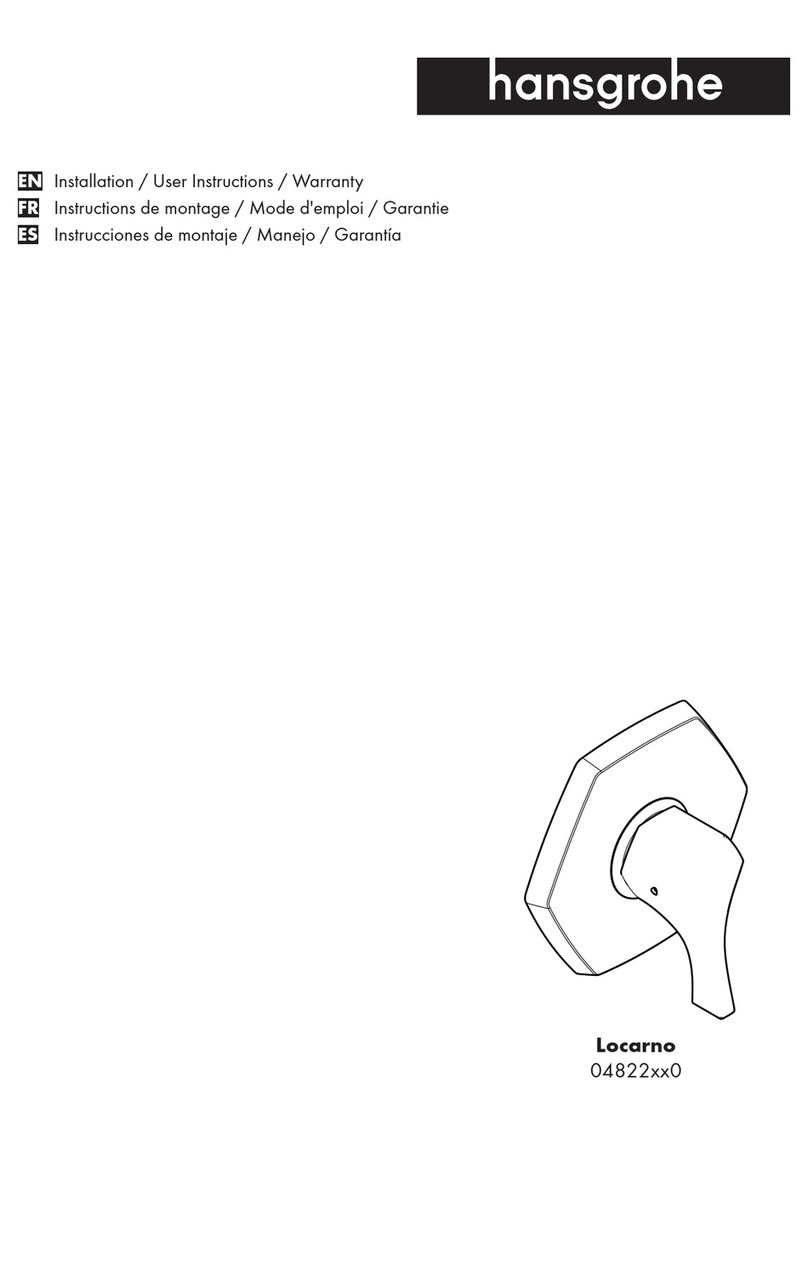 Hans Grohe Locarno 04822 0 Series Installation/User Instructions/Warranty