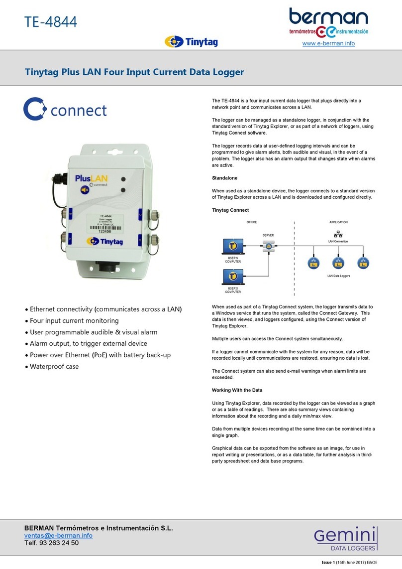 BERMAN Tinytag TE-4844 quick start guide