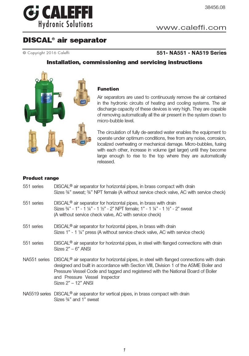 CALEFFI DISCAL 551 Series Installation, commissioning and servicing instructions
