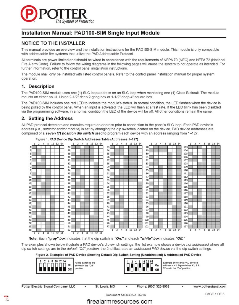 Potter PAD100-SIM User manual