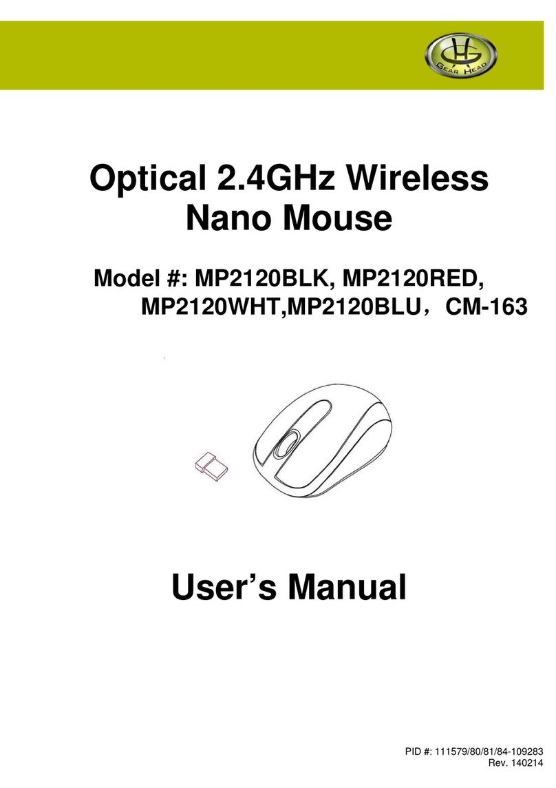 Gearhead MP2120BLK User manual Gearhead MP2120BLK User manual