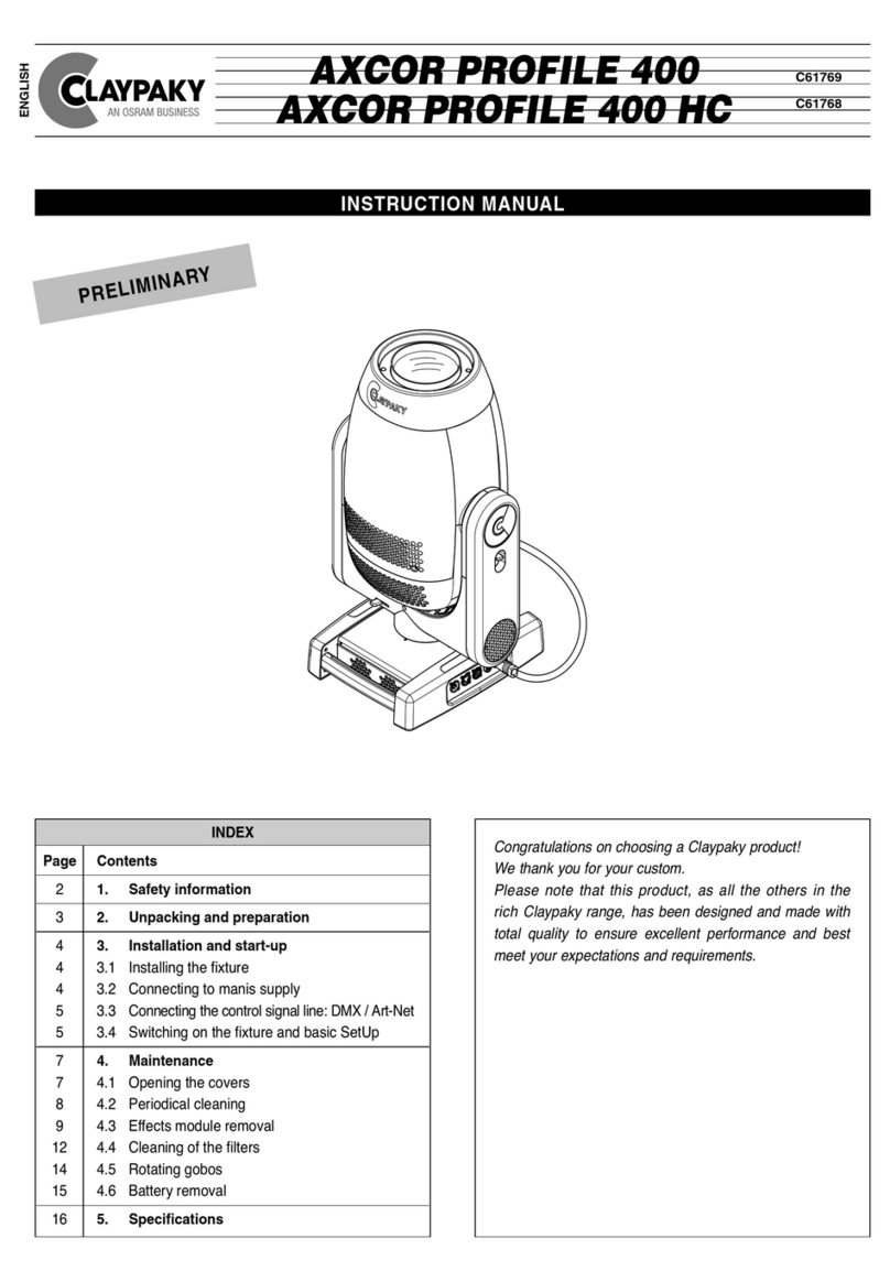 Claypaky C61769 instruction manual