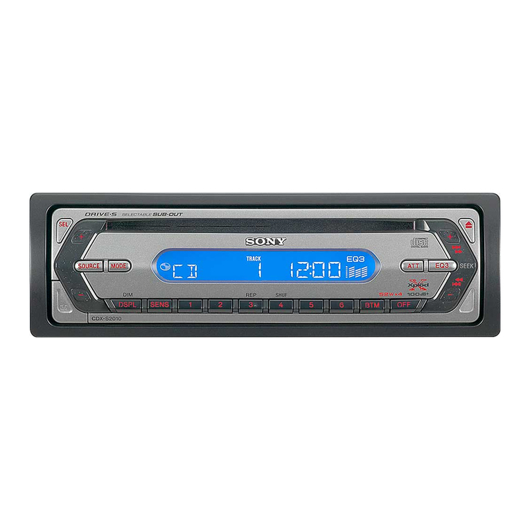 Sony CDX-S2010 - Fm/am Compact Disc Player User manual