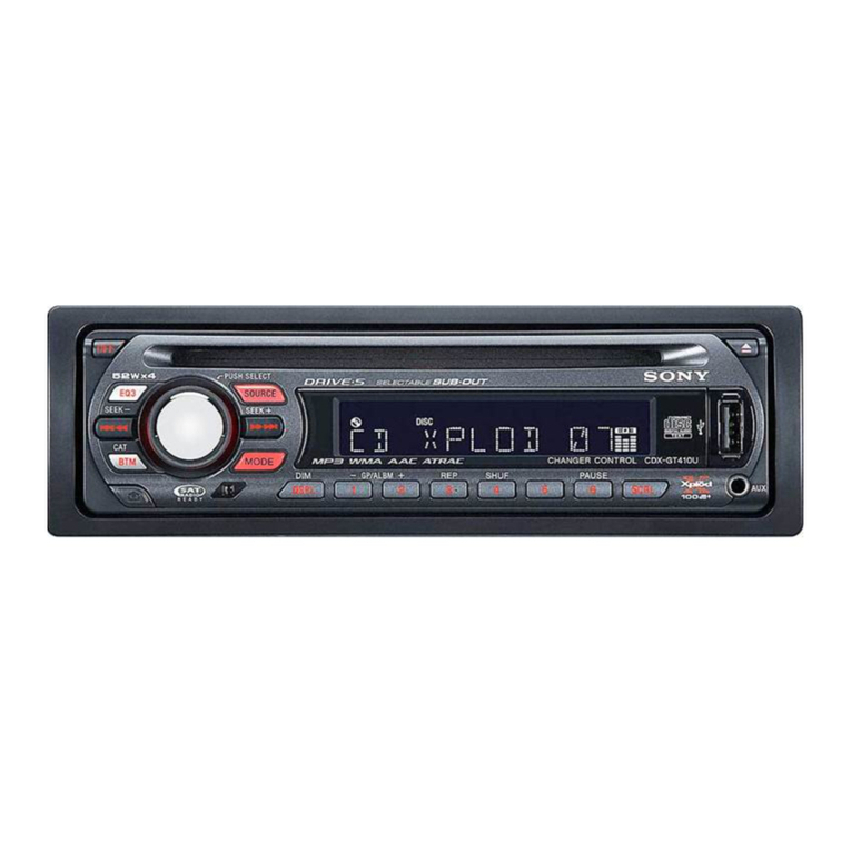 Sony CDX-GT410U - Fm/am Compact Disk Player User manual