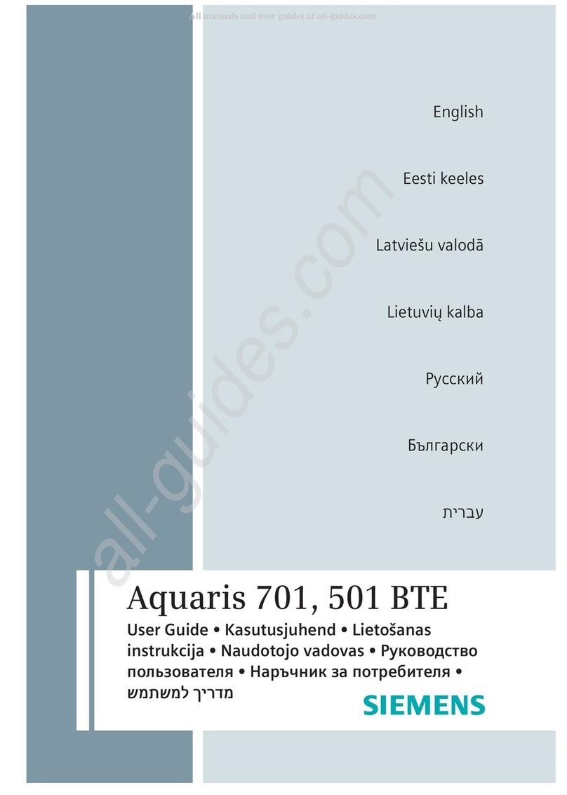 Siemens Aquaris 501 BTE user guide