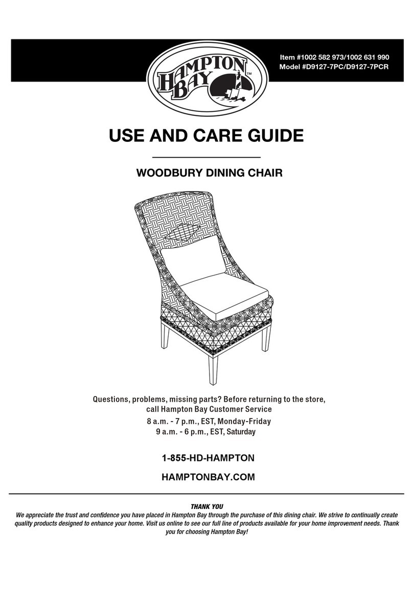 HAMPTON BAY WOODBURY D9127-7PC Use and care guide