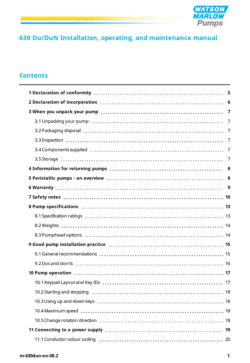 Watson-Marlow 630 Du Installation, operating and maintenance manual