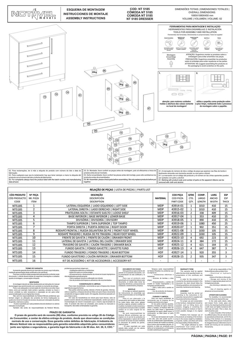 Notável Móveis NT 5185 Assembly instructions