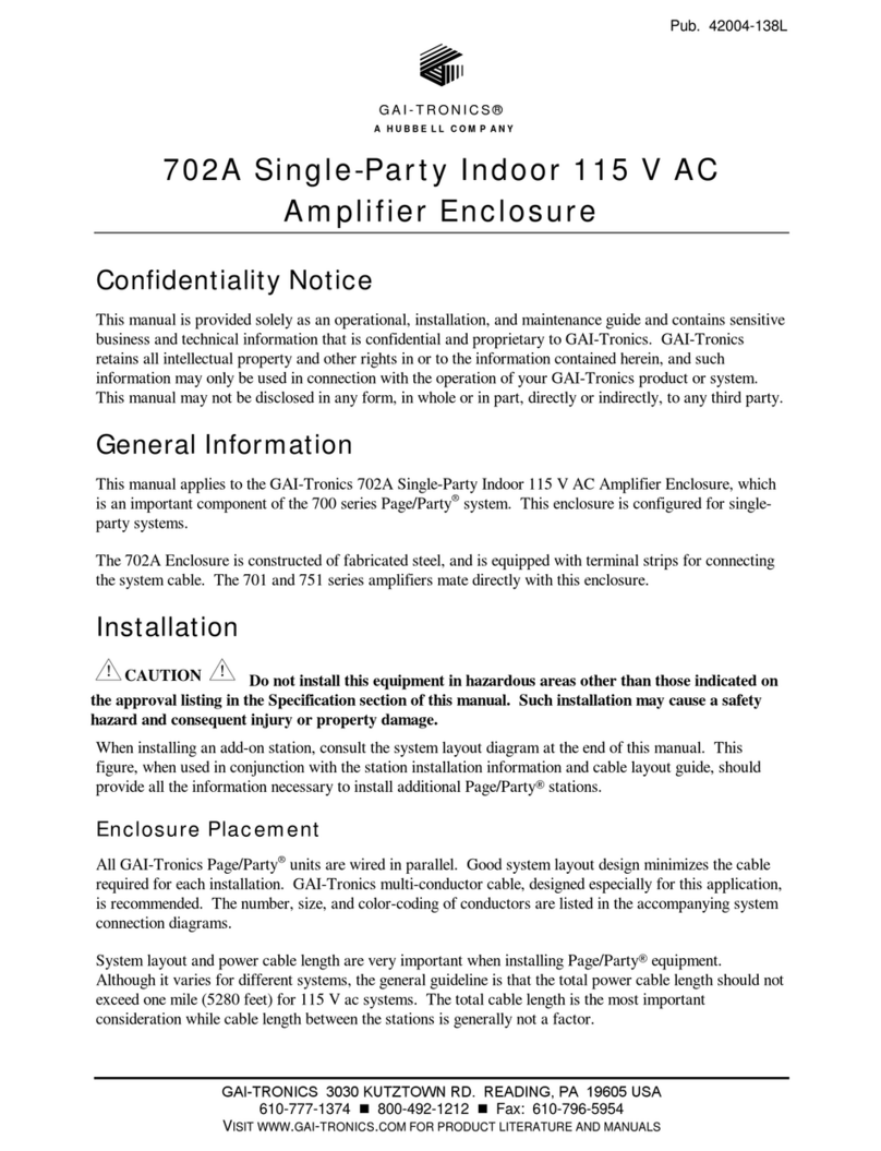 Hubbell GAI-TRONICS 702A Installation